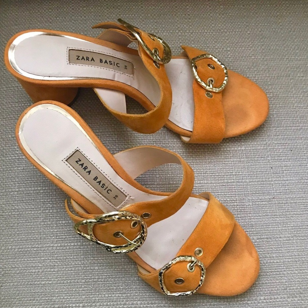 Zara mustard heels